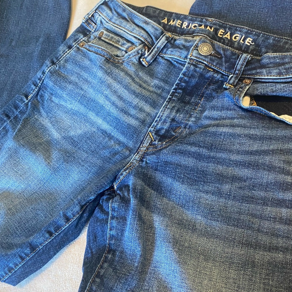 American Eagle Dark and Light Blue Denim